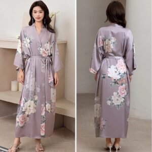 Robe de Chambre Femme en Satin – Kimono de Nuit Élégant et Confortable