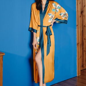 Kimono en Satin Imitation Soie pour Femme – Élégance et Confort à la Maison