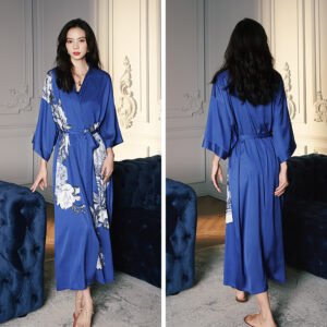 Robe de Chambre Femme en Satin – Kimono de Nuit Élégant et Confortable