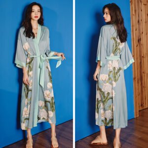 Robe de Chambre Femme en Satin – Kimono de Nuit Élégant et Confortable