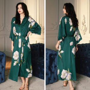 Robe de Chambre Femme en Satin – Kimono de Nuit Élégant et Confortable