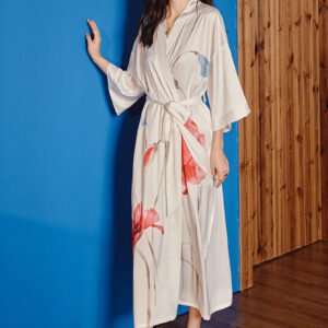 Robe de Chambre Femme en Satin – Kimono de Nuit Élégant et Confortable