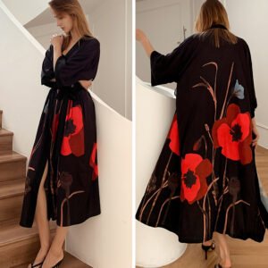 Robe de Chambre Femme en Satin – Kimono de Nuit Élégant et Confortable