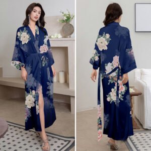 Robe de Chambre Femme en Satin – Kimono de Nuit Élégant et Confortable