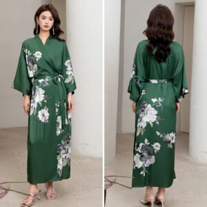 Robe de Chambre Femme en Satin – Kimono de Nuit Élégant et Confortable