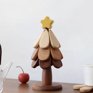 Saint Arbre de Noël Isolant en Bois – Design Magnétique et Rétractable