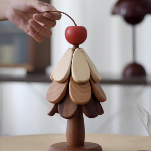 Saint Arbre de Noël Isolant en Bois – Design Magnétique et Rétractable